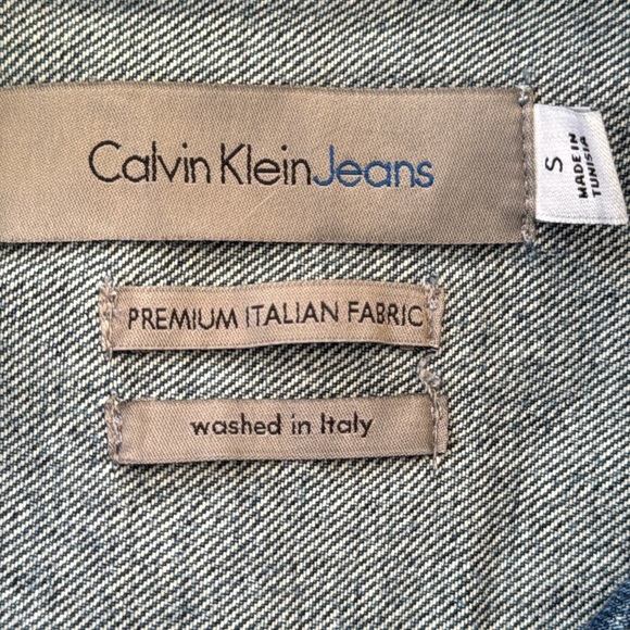 Calvin Klein Jeans Cotton Paint Splatter Colorful Denim Jacket Size S - Picture 13 of 16